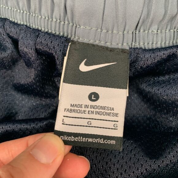 Nike Shorts Mens L Large Navy Colorblock Swimming Water Beach Swim Lined Trunks - Picture 5 of 14